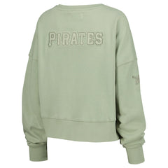 Pittsburgh Pirates Pro Standard Women's Neutral Oversized Boxy Cropped Pullover Sweatshirt - Green Pullover