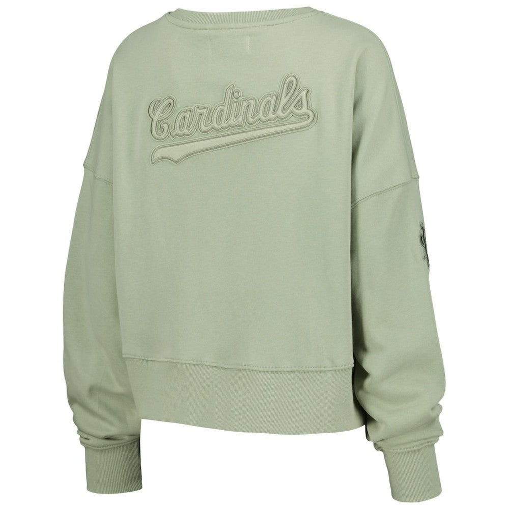 St. Louis Cardinals Pro Standard Women's Neutral Oversized Boxy Cropped Pullover Sweatshirt - Green Pullover