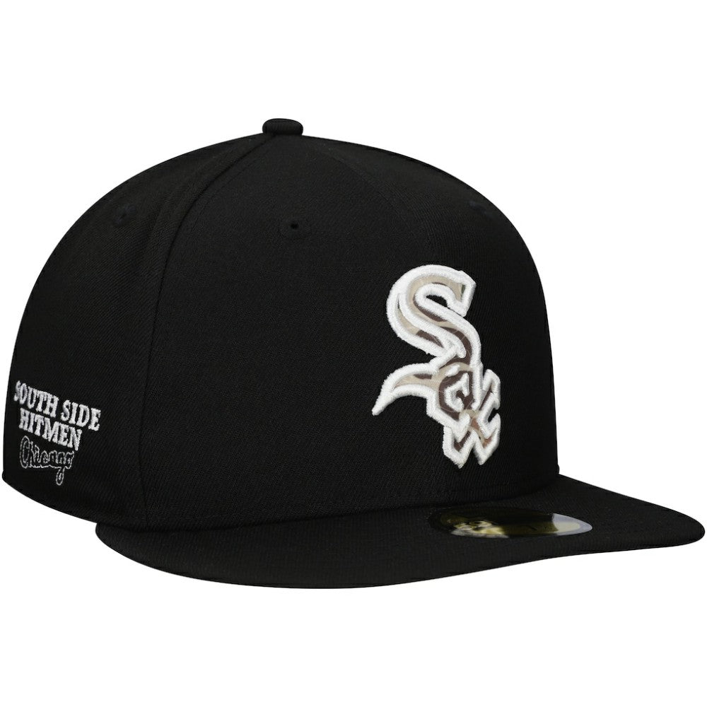 Chicago White Sox New Era Troop Chant Camo Undervisor 59FIFTY Fitted Hat - Black Hats