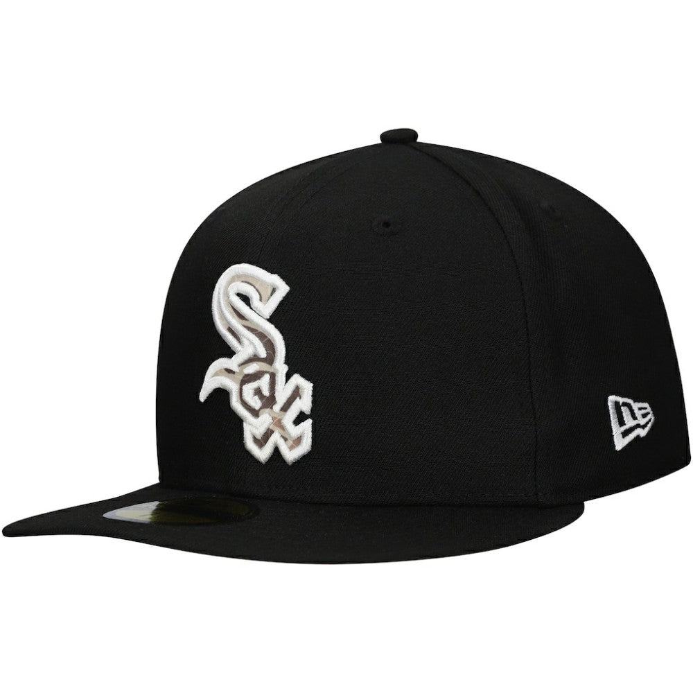 Chicago White Sox New Era Troop Chant Camo Undervisor 59FIFTY Fitted Hat - Black Hats
