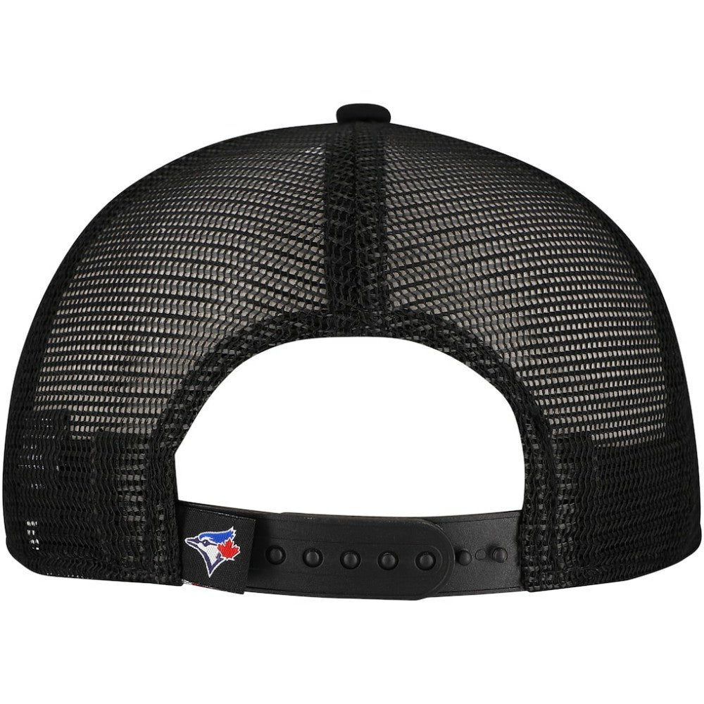 Toronto Blue Jays New Era Retro Bold A-Frame Trucker 9FORTY Adjustable Hat - Black Hats
