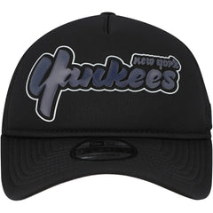 New York Yankees New Era Retro Bold A-Frame Trucker 9FORTY Adjustable Hat - Black Hats
