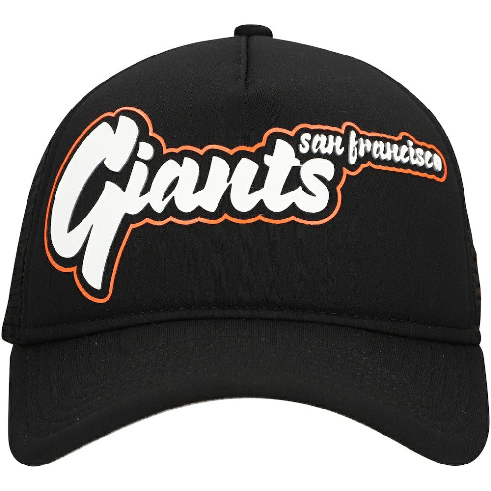 San Francisco Giants New Era Retro Bold A-Frame Trucker 9FORTY Adjustable Hat - Black Hats