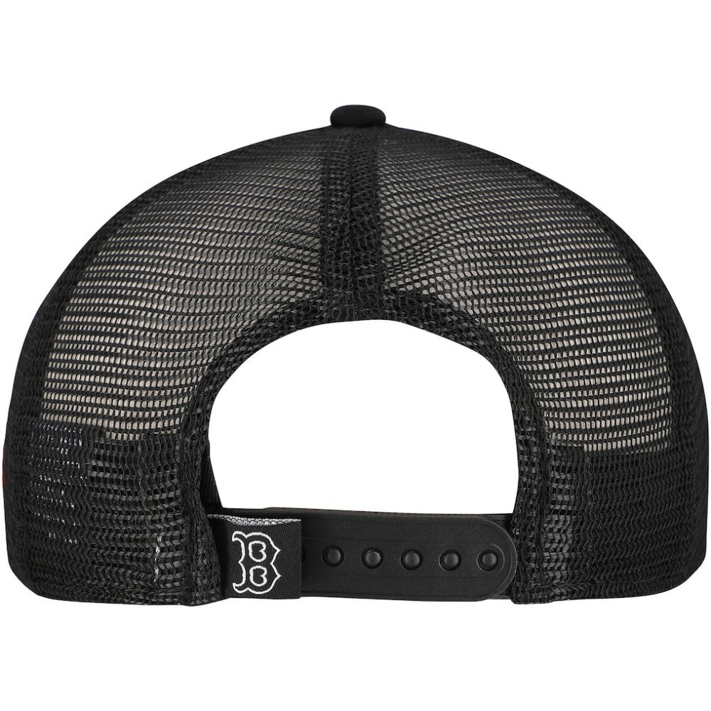 Boston Red Sox New Era Retro Bold A-Frame Trucker 9FORTY Adjustable Hat - Black Hats