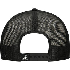 Atlanta Braves New Era Retro Bold A-Frame Trucker 9FORTY Adjustable Hat - Black Hats