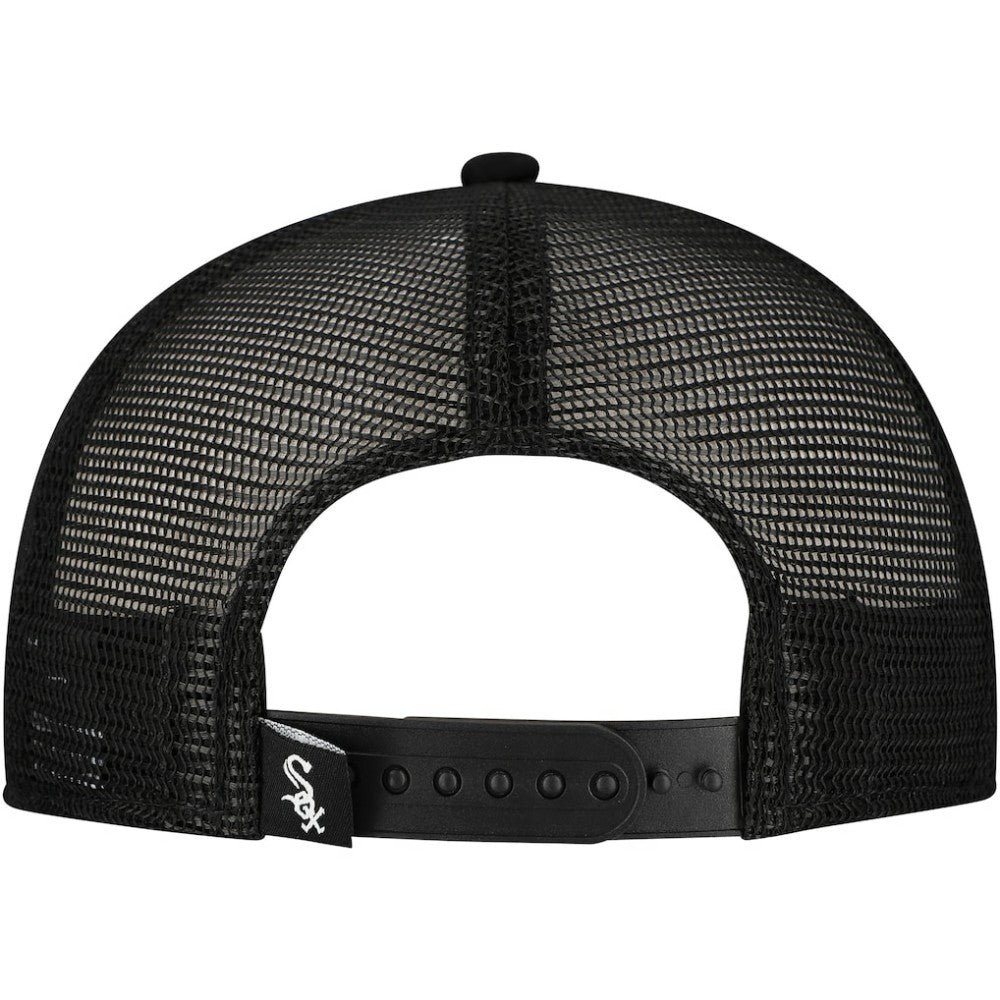 Chicago White Sox New Era Retro Bold A-Frame Trucker 9FORTY Adjustable Hat - Black Hats