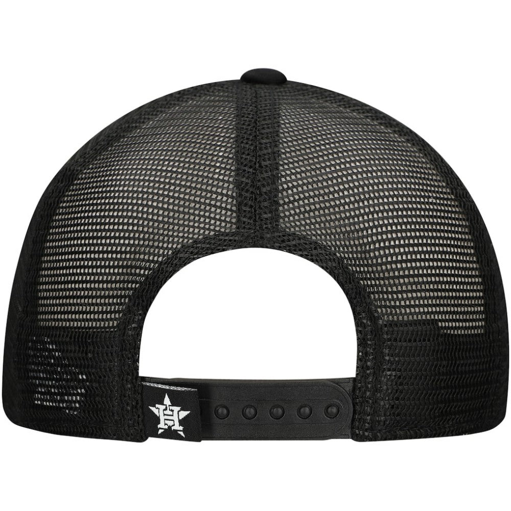 Houston Astros New Era Retro Bold A-Frame Trucker 9FORTY Adjustable Hat - Black Hats