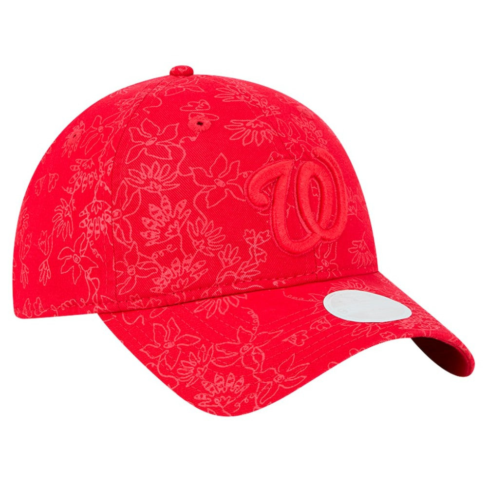 Washington Nationals New Era Women's Tonal Floral 9TWENTY Adjustable Hat - Red Hats
