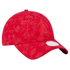 Los Angeles Angels New Era Women's Tonal Floral 9TWENTY Adjustable Hat - Red Hats