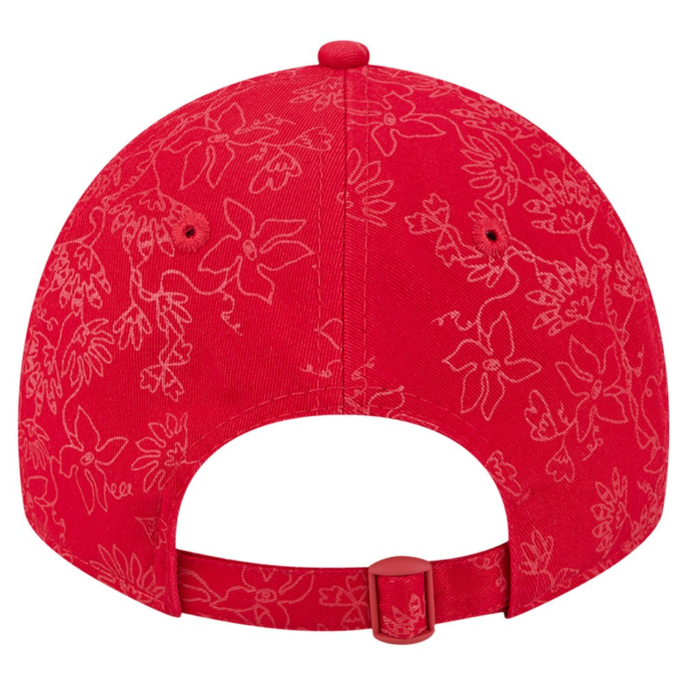 Los Angeles Angels New Era Women's Tonal Floral 9TWENTY Adjustable Hat - Red Hats