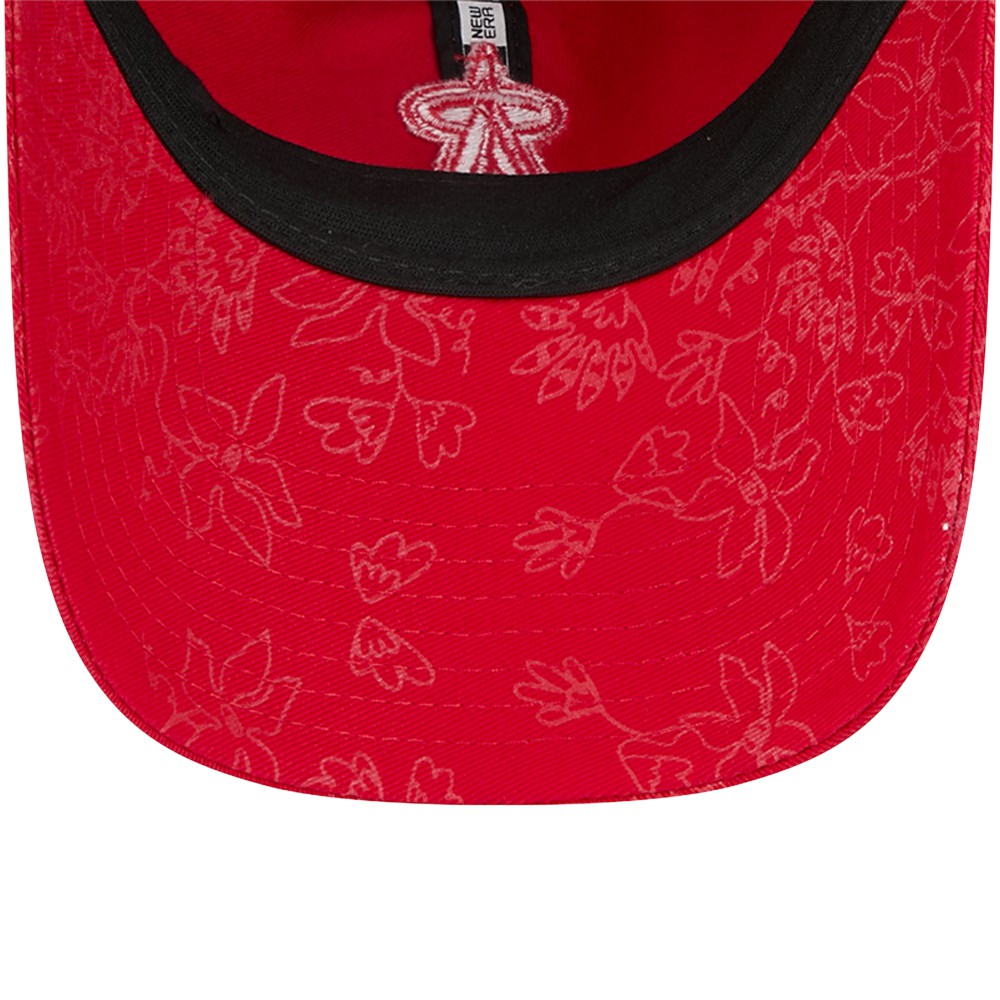 Los Angeles Angels New Era Women's Tonal Floral 9TWENTY Adjustable Hat - Red Hats