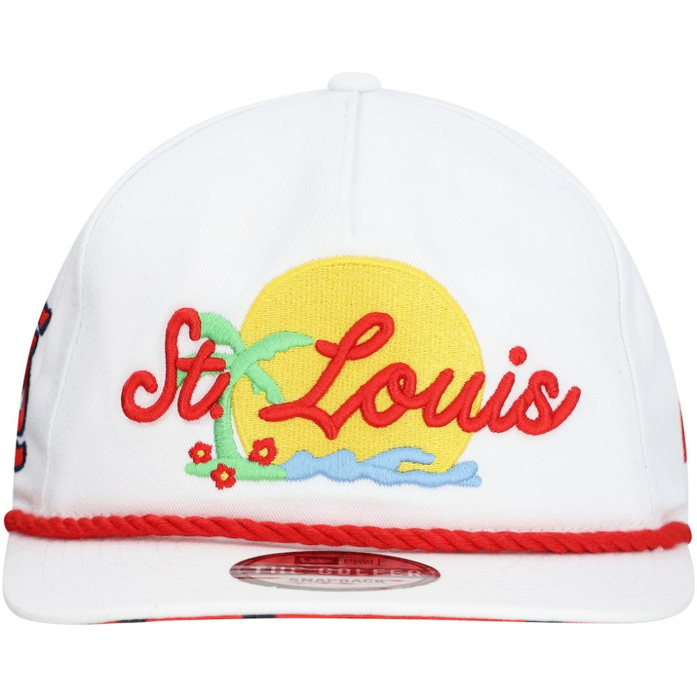 St. Louis Cardinals New Era Paradise Golfer Adjustable Hat - White Hats