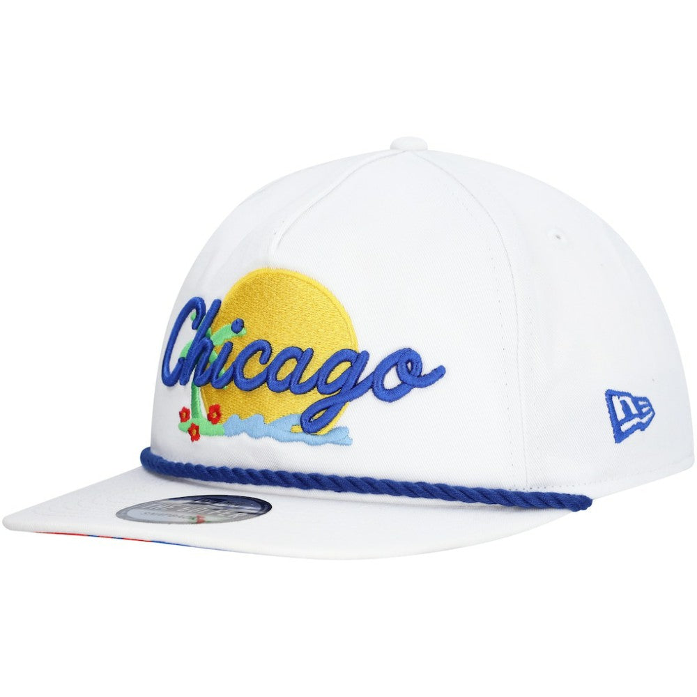 Chicago Cubs New Era Paradise Golfer Adjustable Hat - White Hats