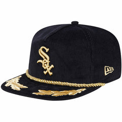 Chicago White Sox New Era Corduroy Filigree Golfer Adjustable Hat - Black Hats