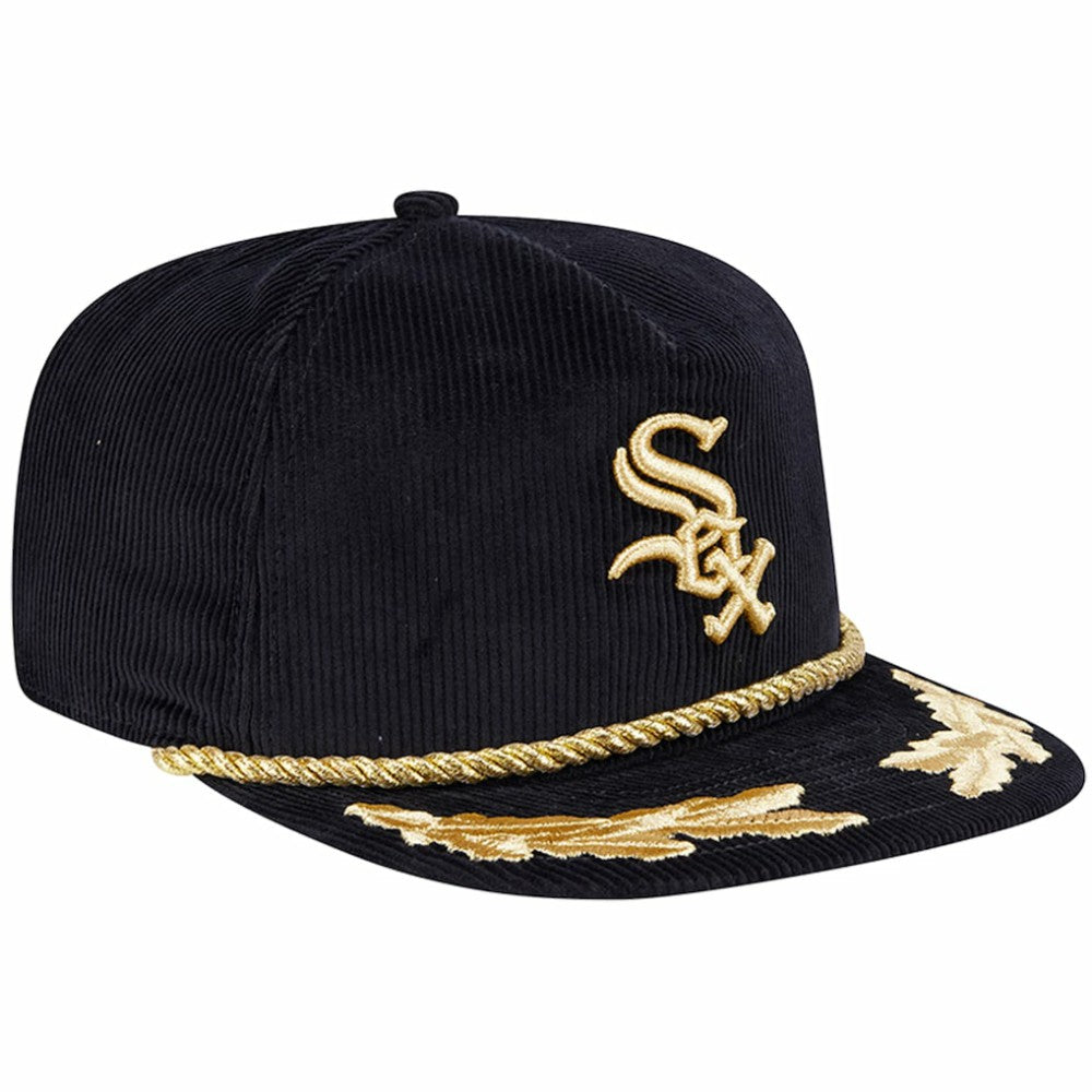 Chicago White Sox New Era Corduroy Filigree Golfer Adjustable Hat - Black Hats