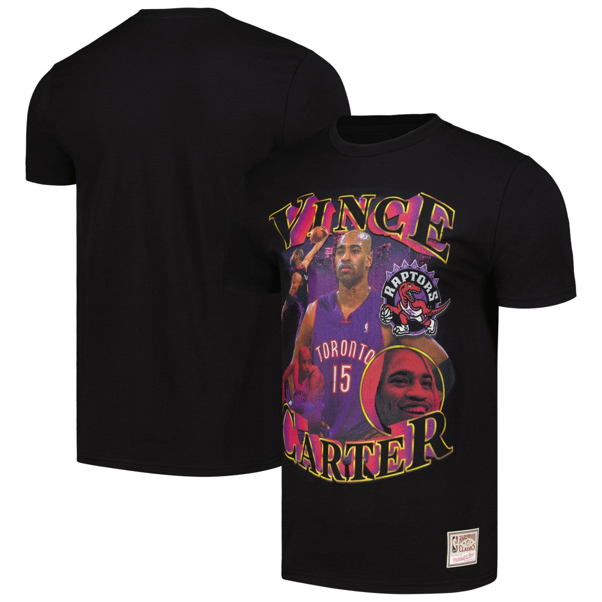 Vince Carter Toronto Raptors Hardwood Classics Collage T-Shirt Black