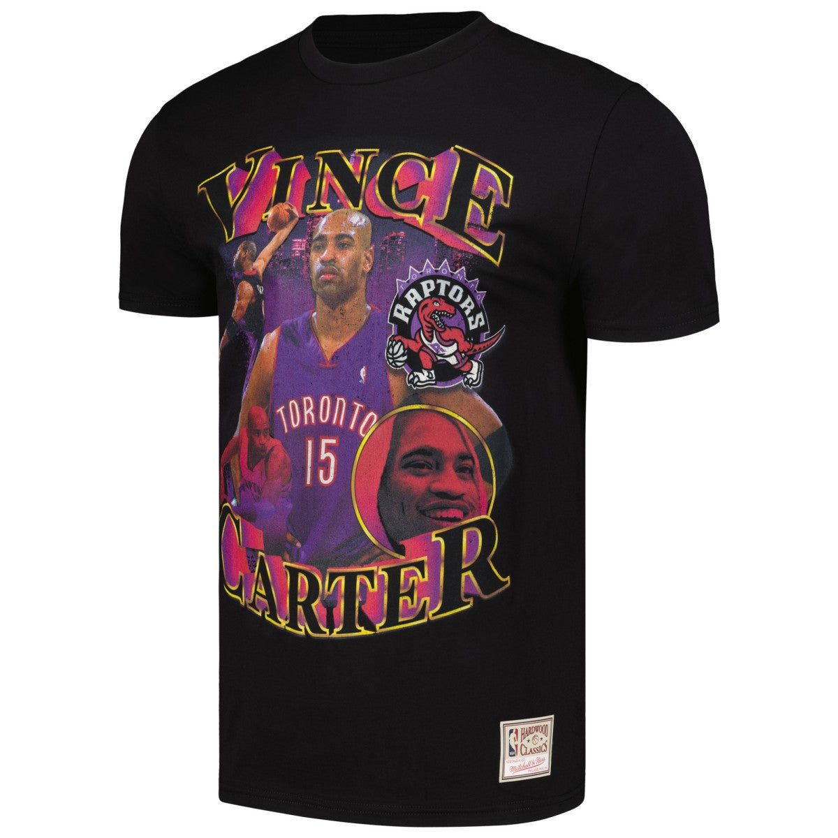Vince Carter Toronto Raptors Hardwood Classics Collage T-Shirt Black