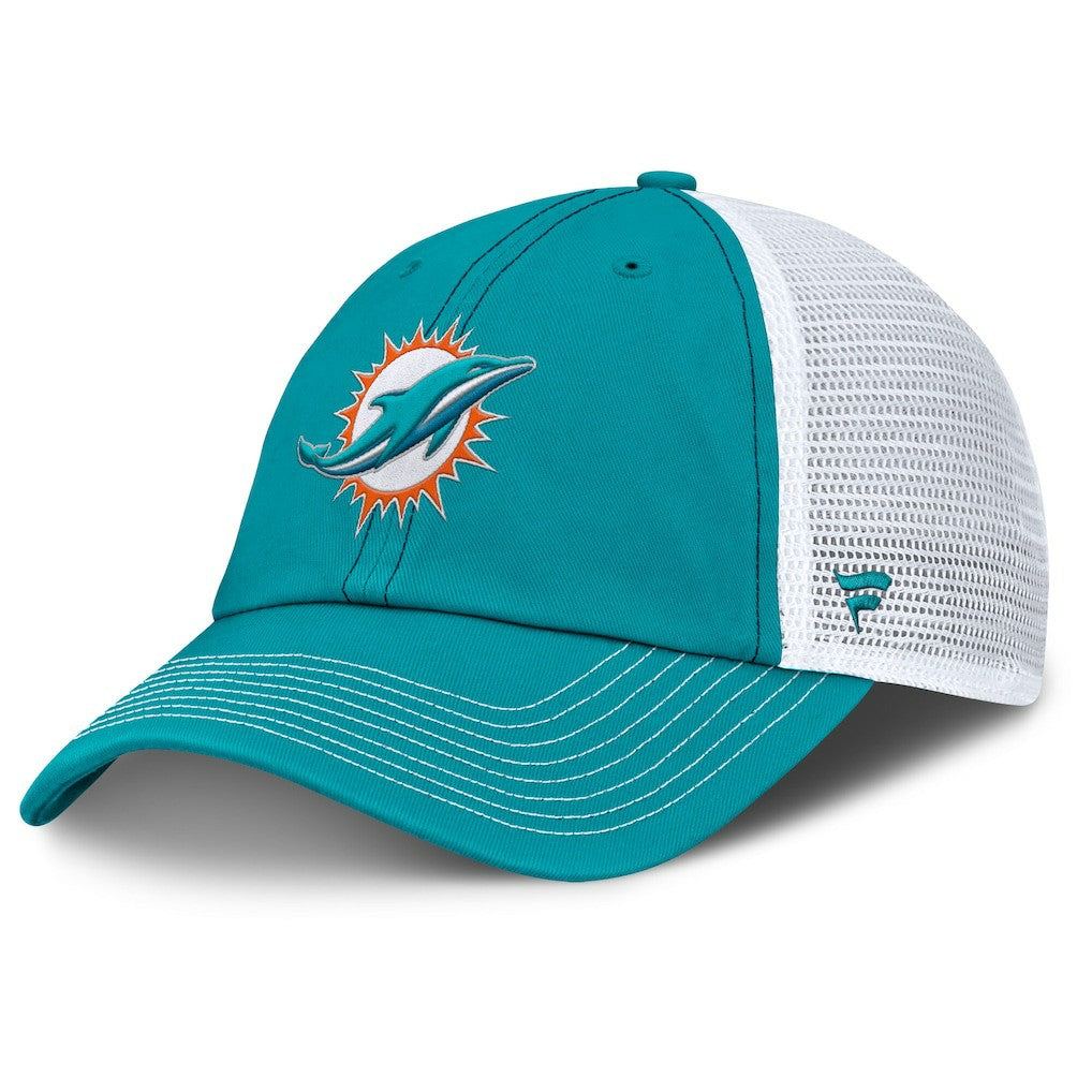 Miami Dolphins Trucker Adjustable Hat Aqua/White