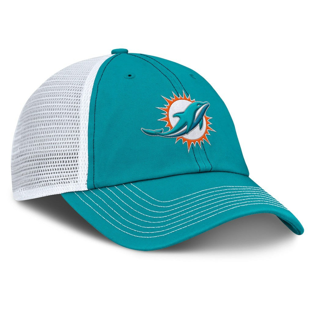 Miami Dolphins Trucker Adjustable Hat Aqua/White