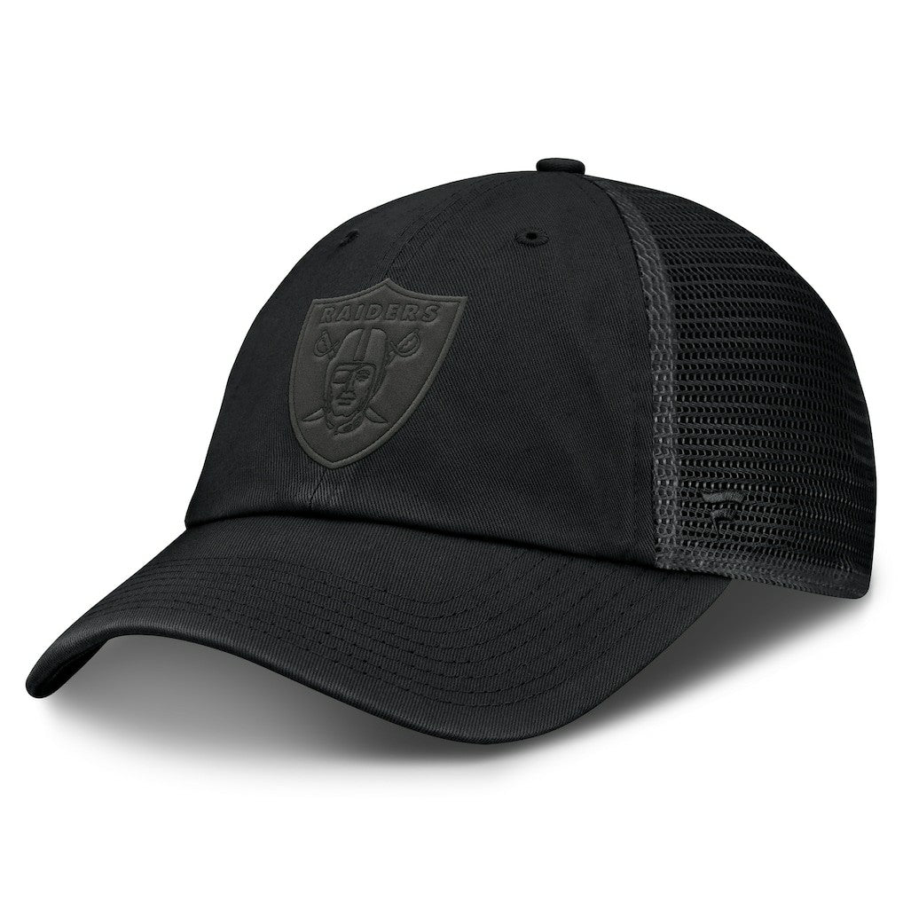 Las Vegas Raiders Basic Black on Black Trucker Adjustable Hat