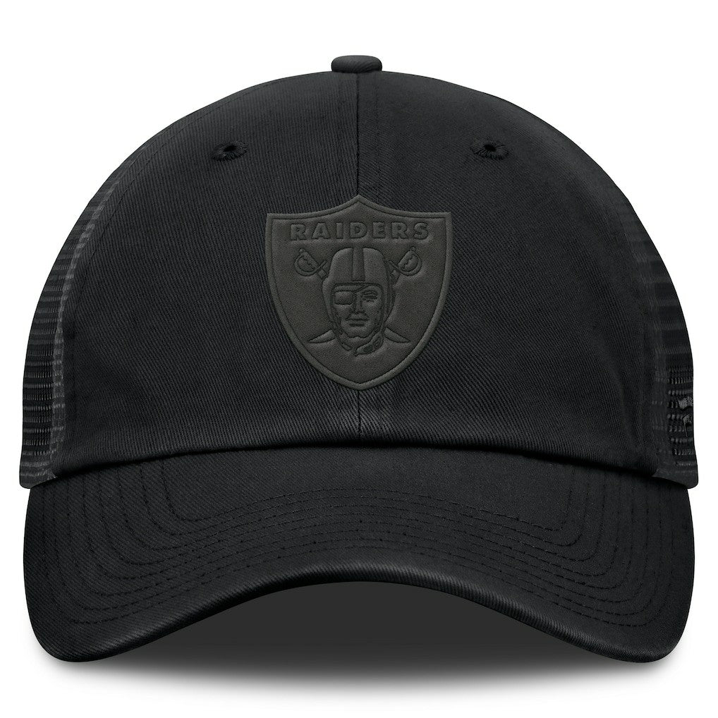 Las Vegas Raiders Basic Black on Black Trucker Adjustable Hat