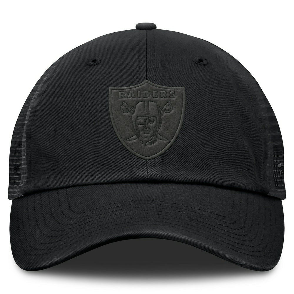 Las Vegas Raiders Basic Black on Black Trucker Adjustable Hat