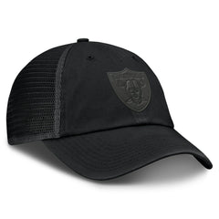 Las Vegas Raiders Basic Black on Black Trucker Adjustable Hat