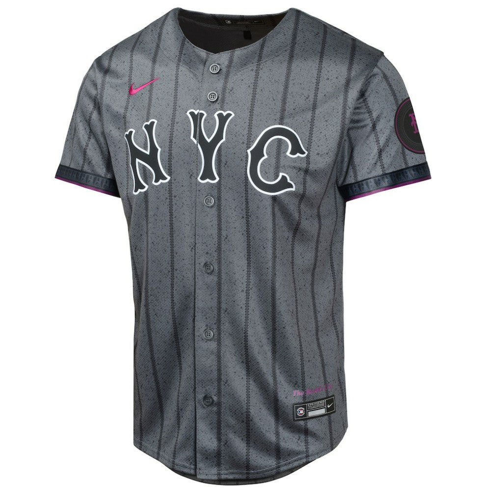 Brandon Nimmo New York Mets Nike Youth 2024 City Connect Limited Player Jersey - Graphite Jerseys