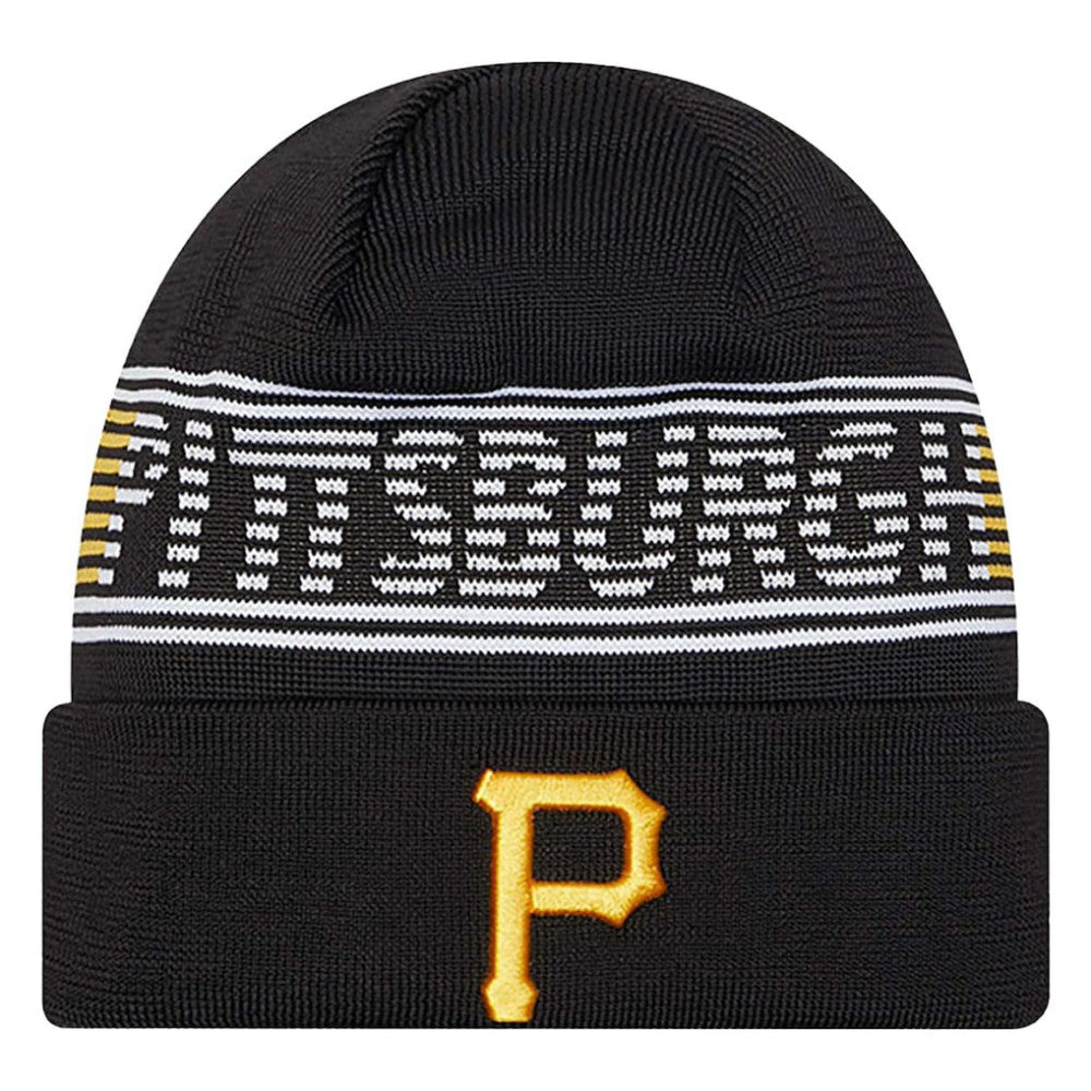 Pittsburgh Pirates New Era Authentic Collection Cuffed Knit Hat - Black Hats
