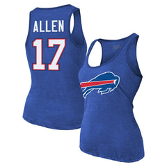 Josh Allen Buffalo Bills Majestic Threads Women's Name & Number Tri-Blend Tank Top Royal