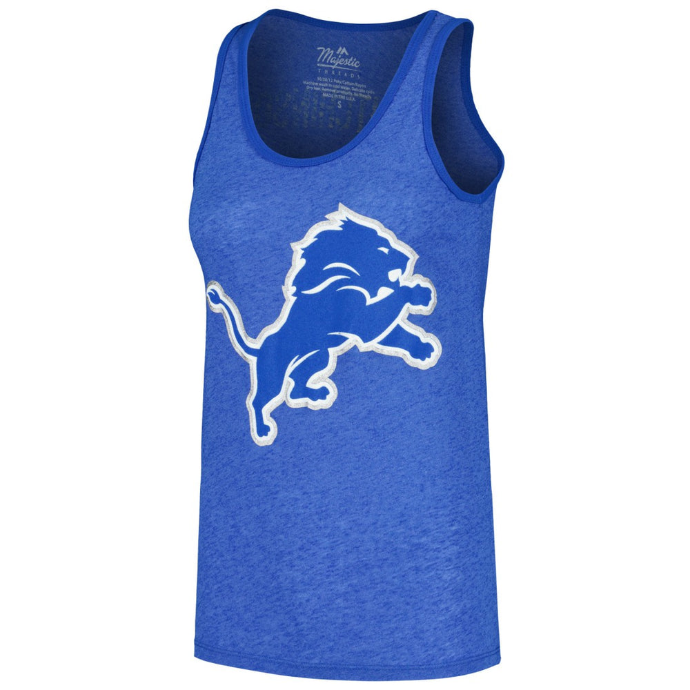 Aidan Hutchinson Detroit Lions Majestic Threads Women's Name & Number Tri-Blend Tank Top Heather Blue