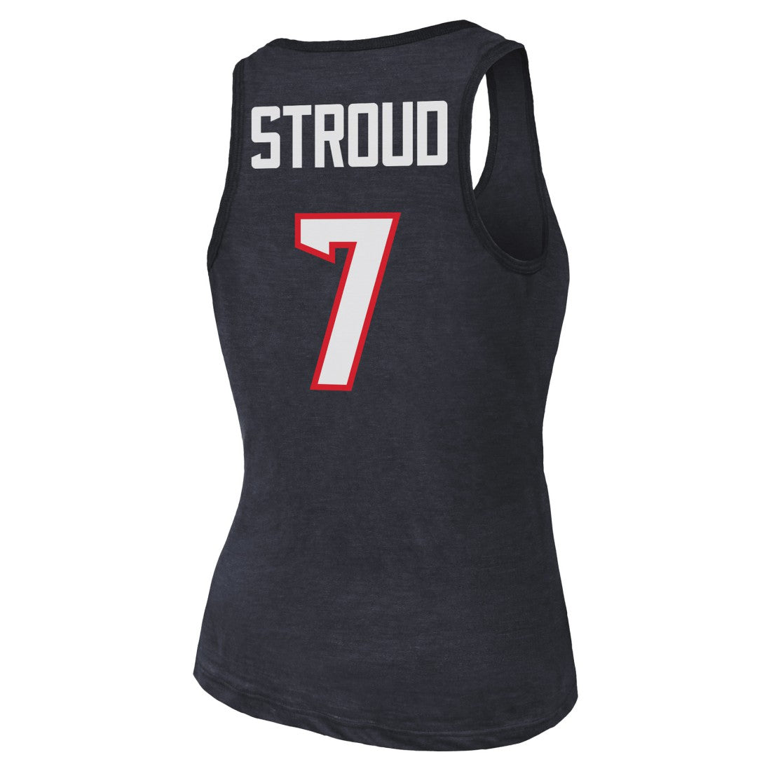 C.J. Stroud Houston Texans Majestic Threads Women's Name & Number Tri-Blend Tank Top Navy