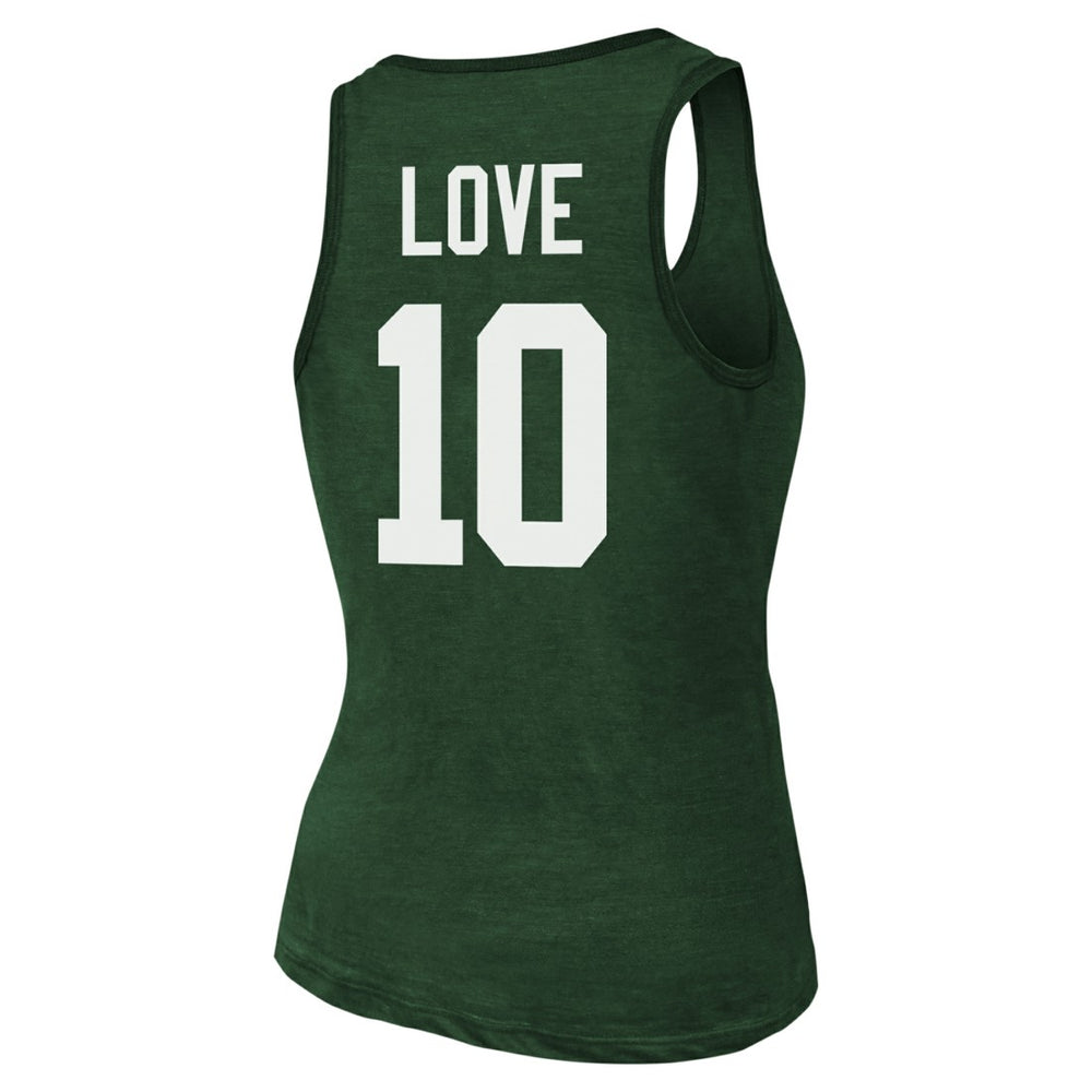 Jordan Love Green Bay Packers Majestic Threads Women's Name & Number Tri-Blend Tank Top Green