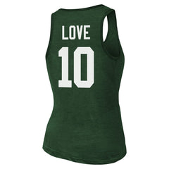 Jordan Love Green Bay Packers Majestic Threads Women's Name & Number Tri-Blend Tank Top Green