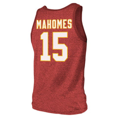 Patrick Mahomes Kansas City Chiefs Majestic Threads Tri-Blend Player Name & Number Tank Top Red