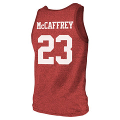 Christian McCaffrey San Francisco 49ers Majestic Threads Tri-Blend Player Name & Number Tank Top Scarlet
