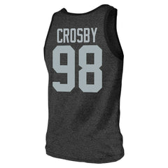 Maxx Crosby Las Vegas Raiders Majestic Threads Tri-Blend Player Name & Number Tank Top Black