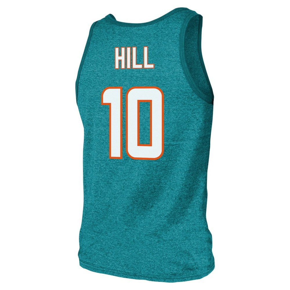 Tyreek Hill Miami Dolphins Majestic Threads Tri-Blend Player Name & Number Tank Top Aqua