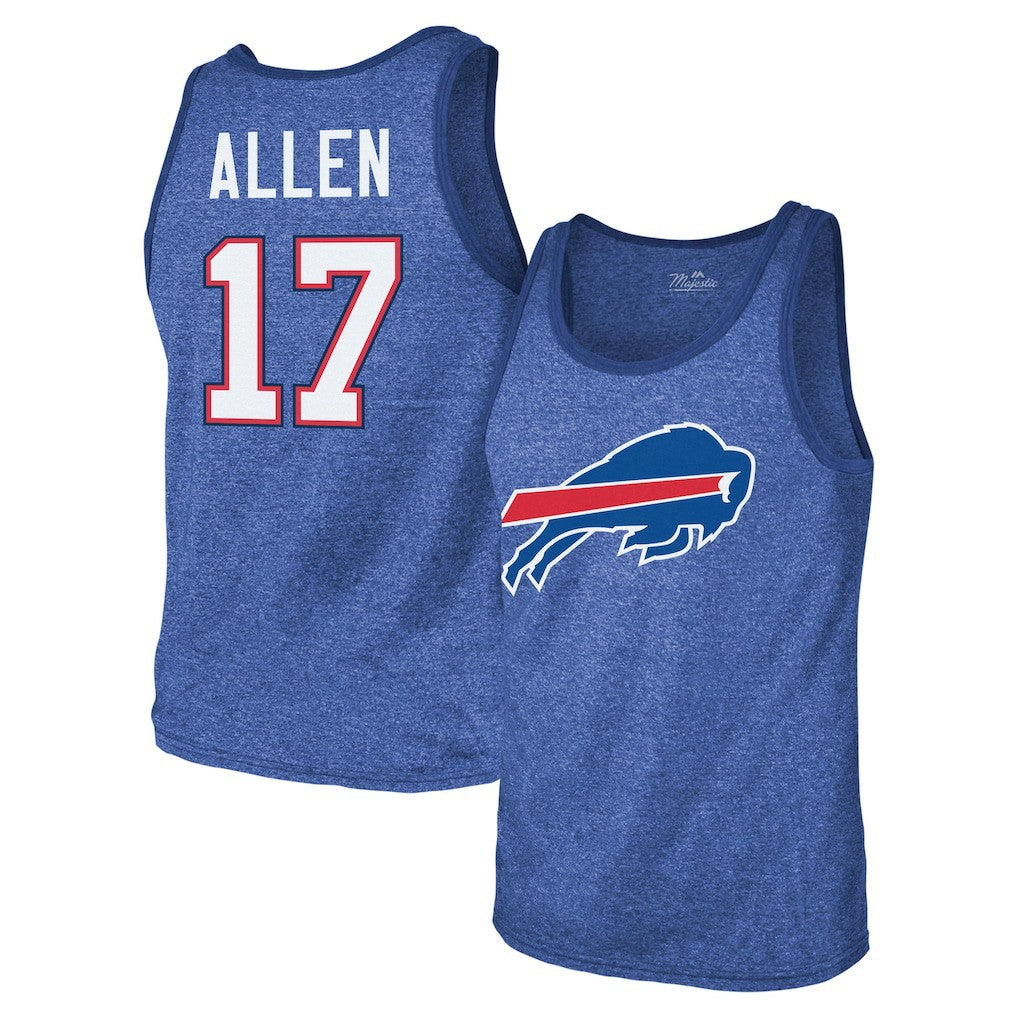 Josh Allen Buffalo Bills Majestic Threads Tri-Blend Player Name & Number Tank Top Royal