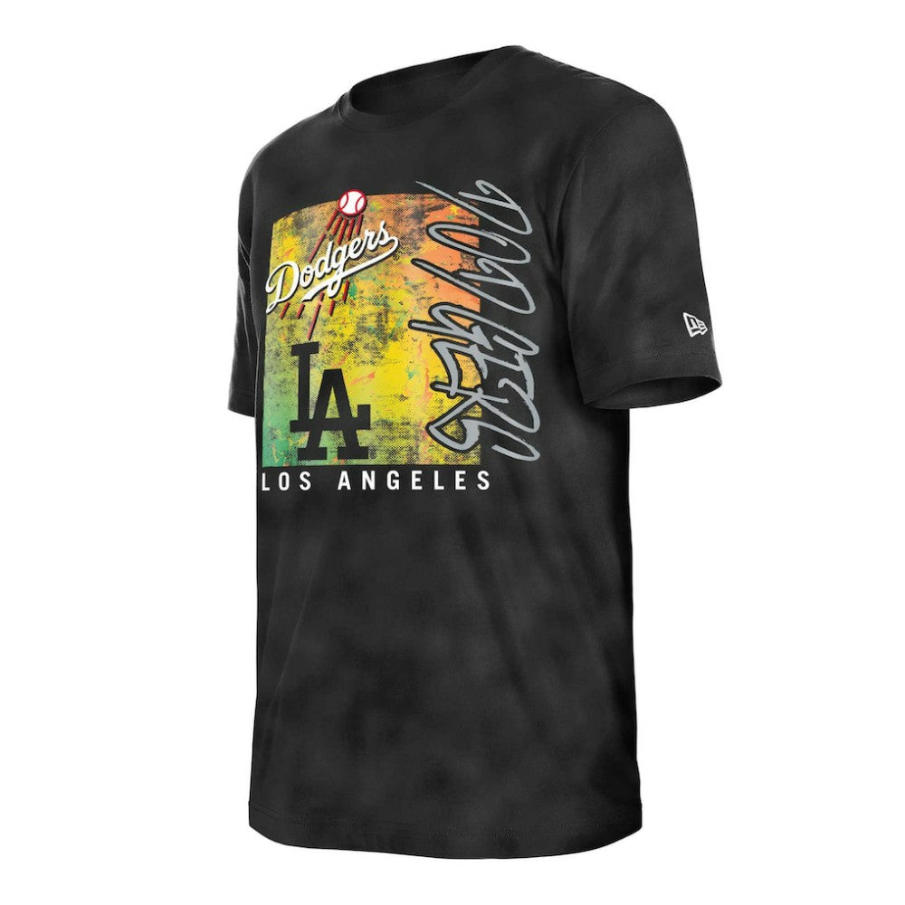 Los Angeles Dodgers New Era Women's Sport Classics Enzyme Wash Oversized T-Shirt - Black T-shirts