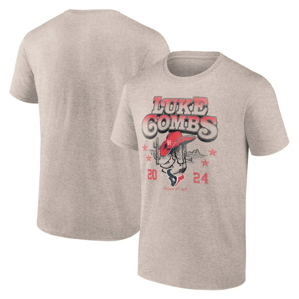 Luke Combs x Houston Texans Growin' Up and Gettin' Old Tour T-Shirt Tan