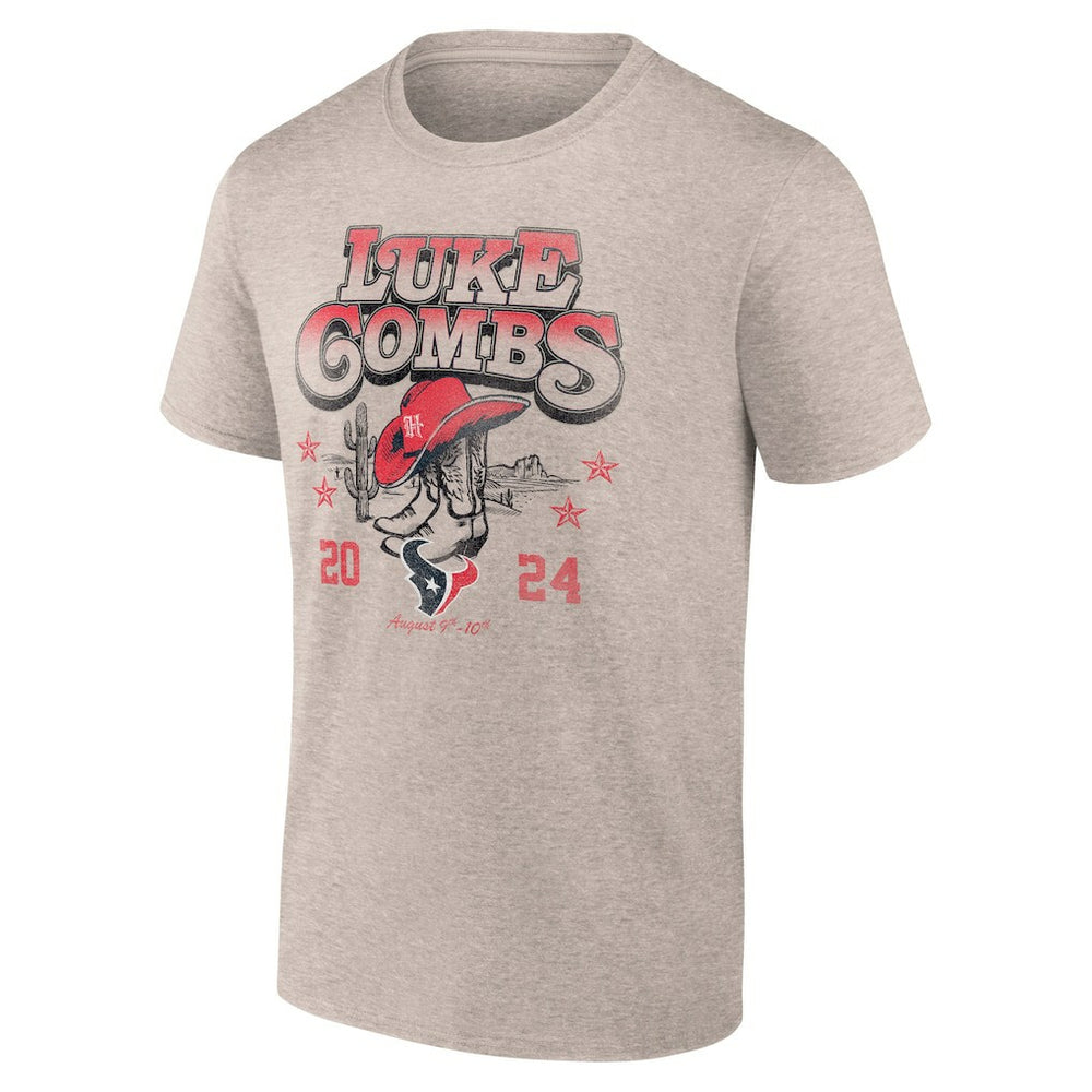 Luke Combs x Houston Texans Growin' Up and Gettin' Old Tour T-Shirt Tan