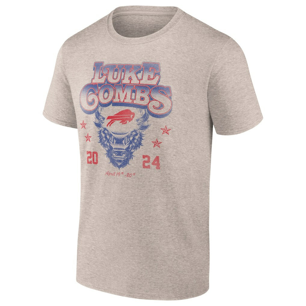 Luke Combs x Buffalo Bills Growin' Up and Gettin' Old Tour T-Shirt Tan