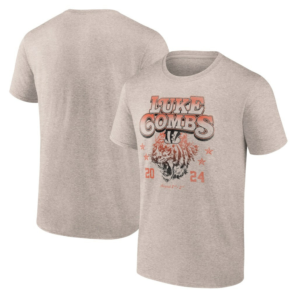 Luke Combs x Cincinnati Bengals Growin' Up and Gettin' Old Tour T-Shirt Tan