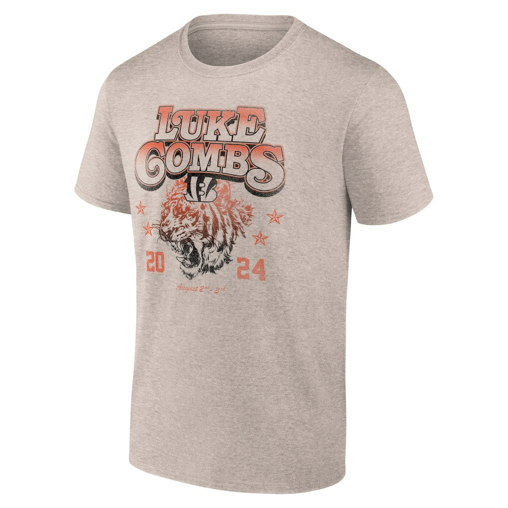 Luke Combs x Cincinnati Bengals Growin' Up and Gettin' Old Tour T-Shirt Tan