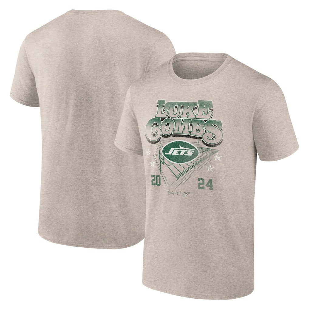 Luke Combs x New York Jets Growin' Up and Gettin' Old Tour T-Shirt Tan