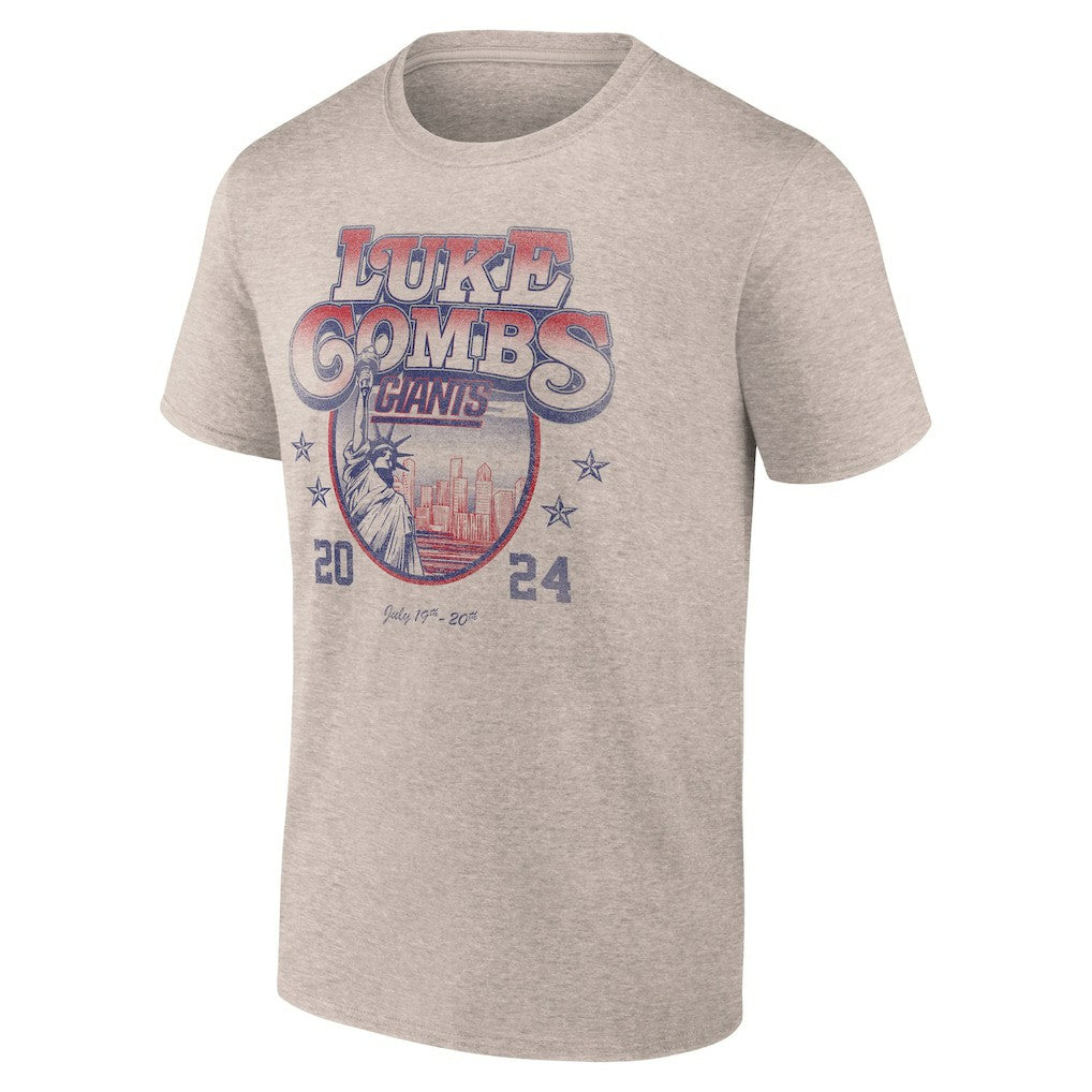 Luke Combs x New York Giants Growin' Up and Gettin' Old Tour T-Shirt Tan