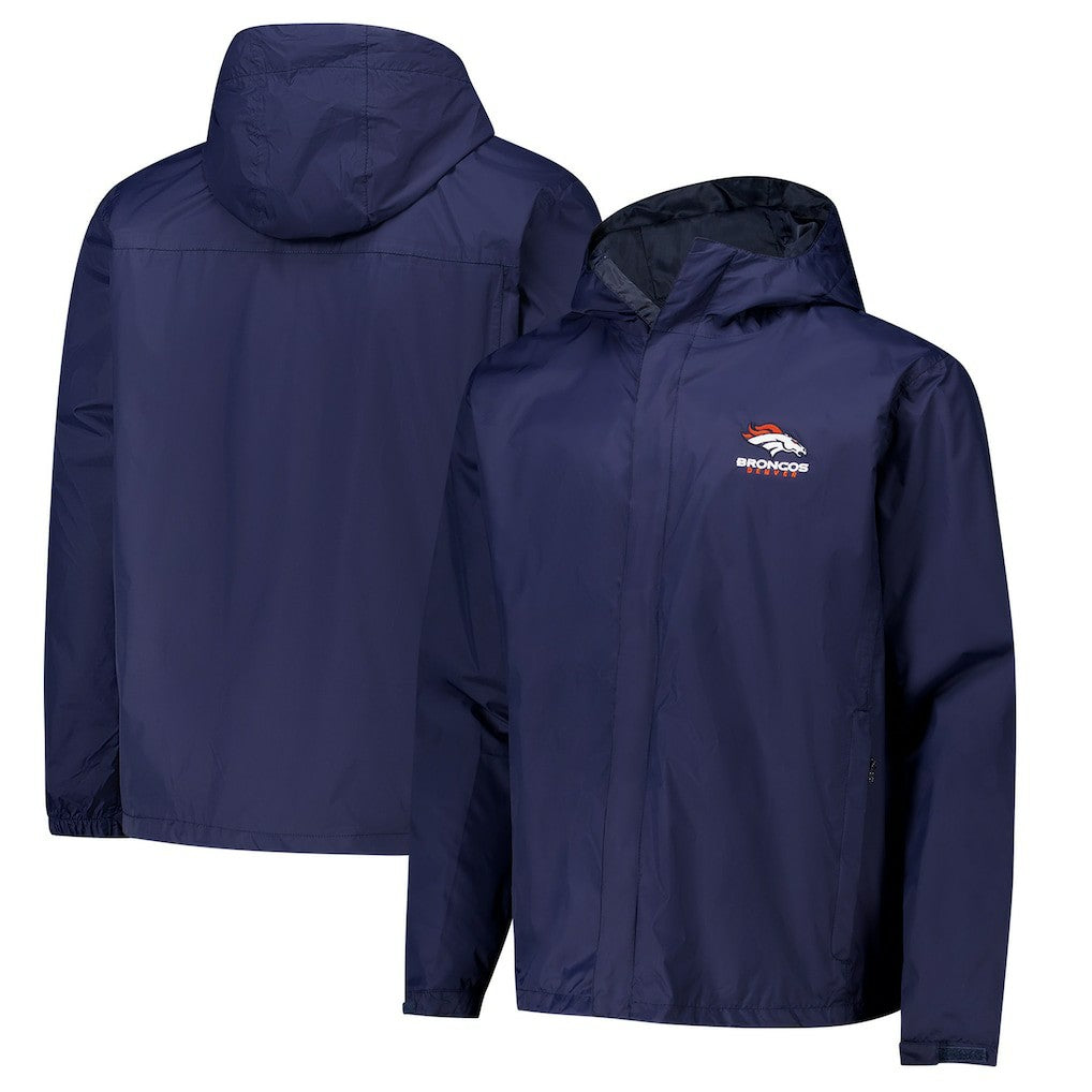Denver Broncos Dunbrooke Tropic Waterproof Packable Full-Zip Hoodie Jacket  Navy