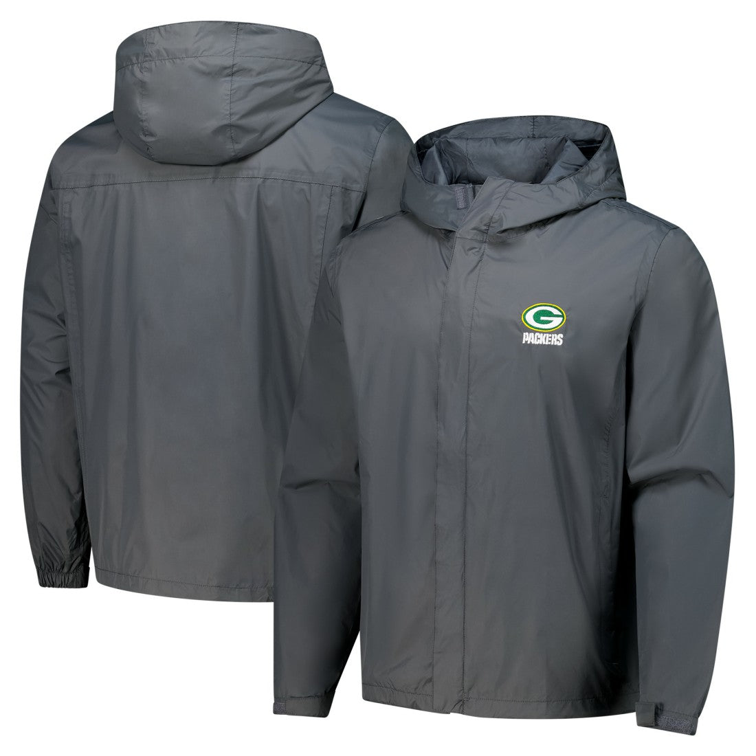 Green Bay Packers Dunbrooke Tropic Waterproof Packable Full-Zip Hoodie Jacket  Graphite
