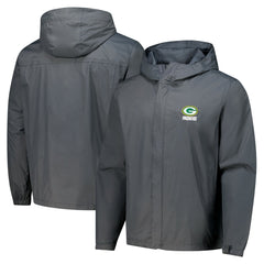 Green Bay Packers Dunbrooke Tropic Waterproof Packable Full-Zip Hoodie Jacket  Graphite